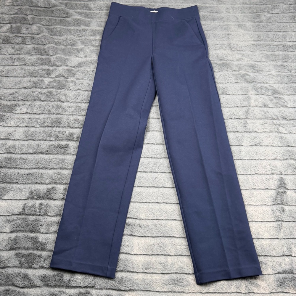 LOFT Womens Navy Blue Ponte Knit Pull On Straight Leg Trousers Pants XS 752633